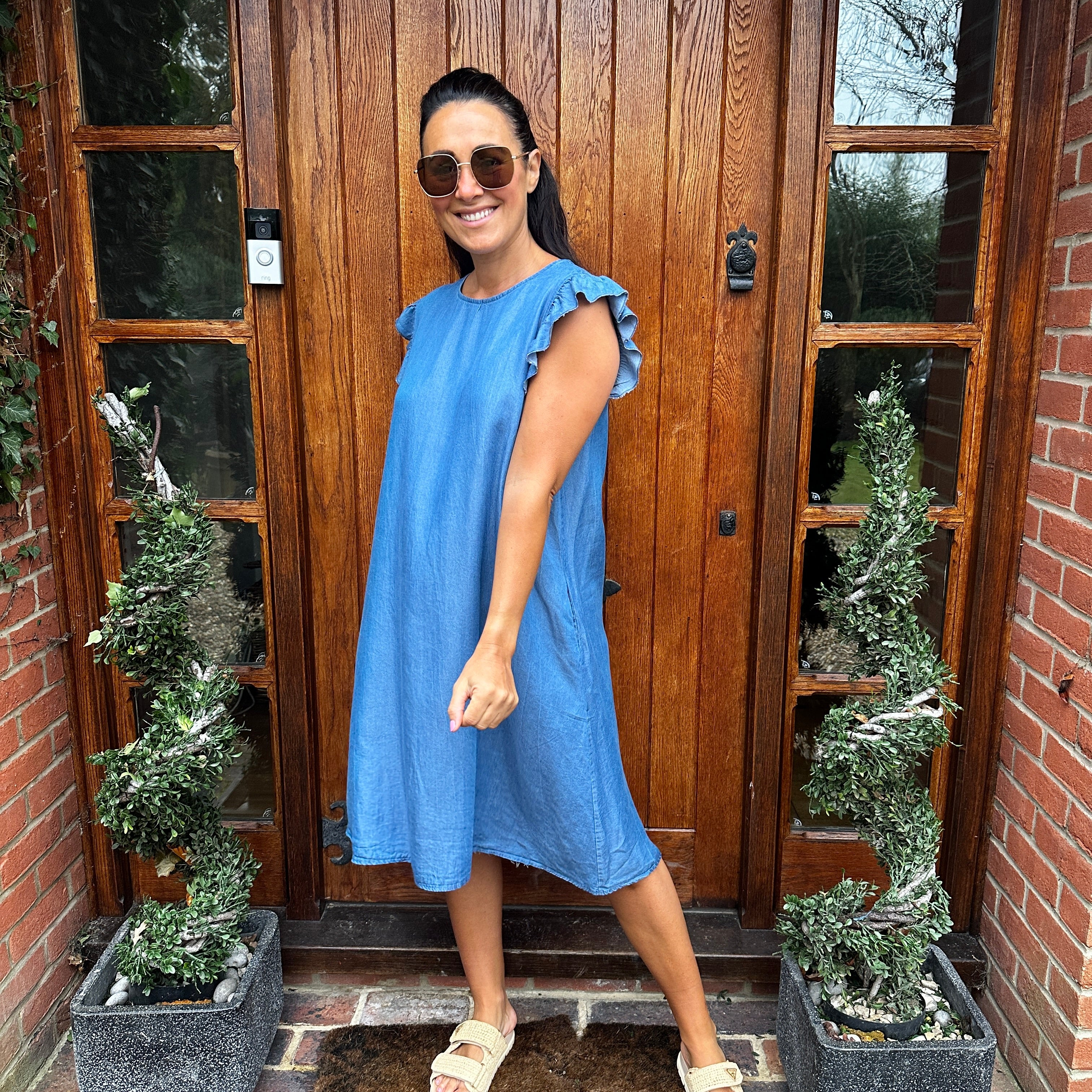 Dulce Denim Dress - Blush Boutique Essex