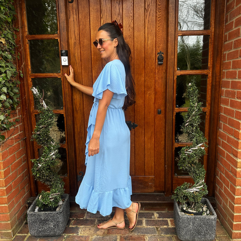Rachel Ruffle Wrap Dress - Blush Boutique Essex