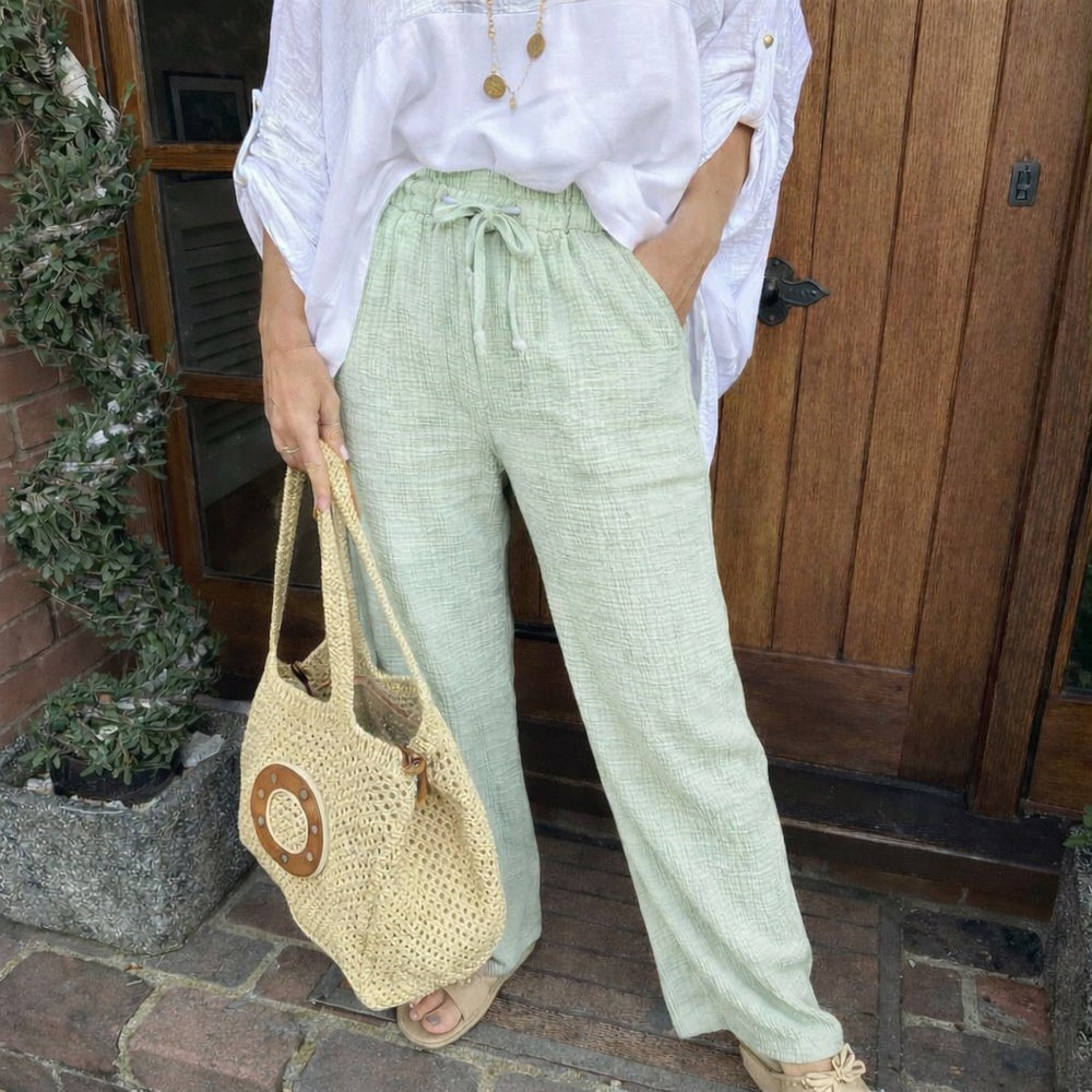 Noah Cheesecloth Trousers - Blush Boutique Essex