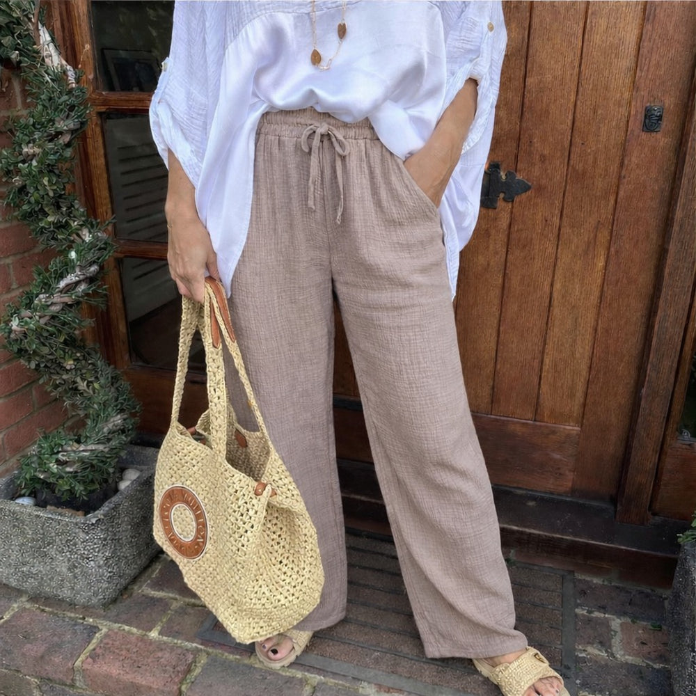 Noah Cheesecloth Trousers - Blush Boutique Essex
