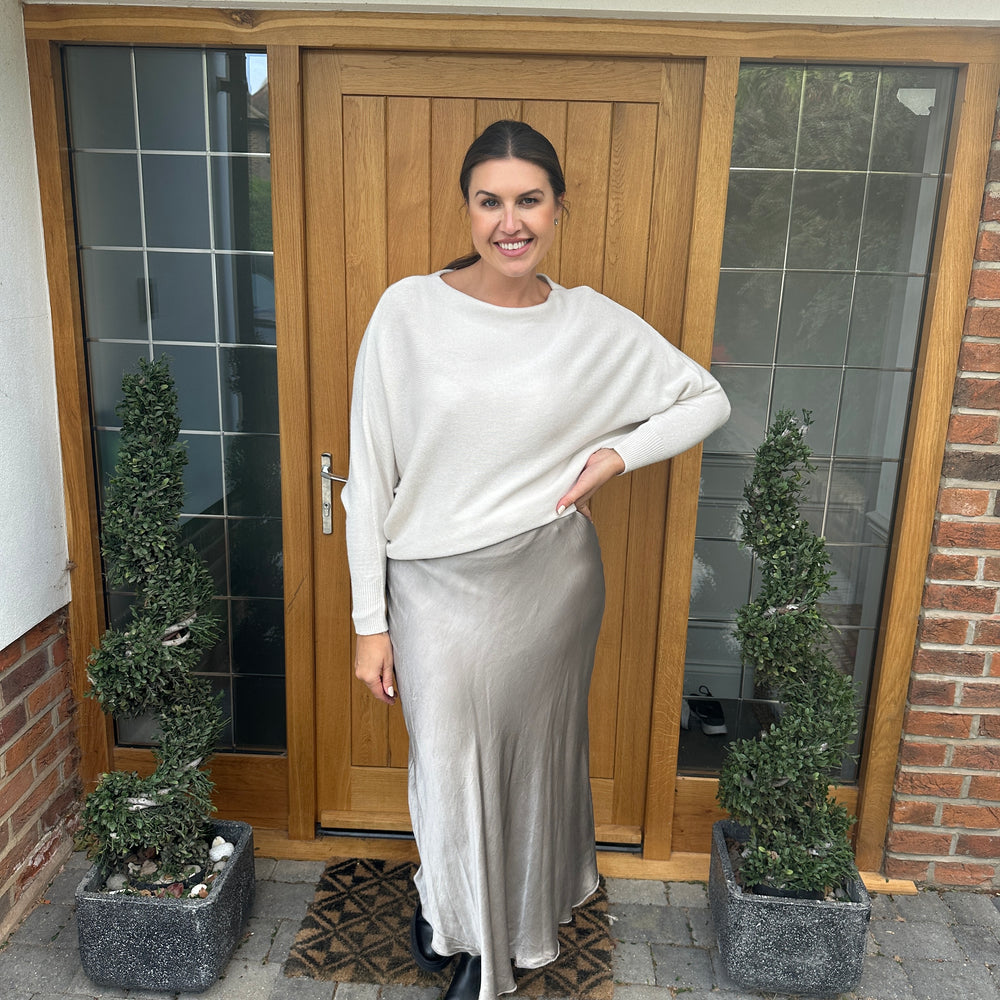 Satin midi skirt - Blush Boutique Essex
