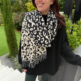 Cheetah print reversible super soft scarf