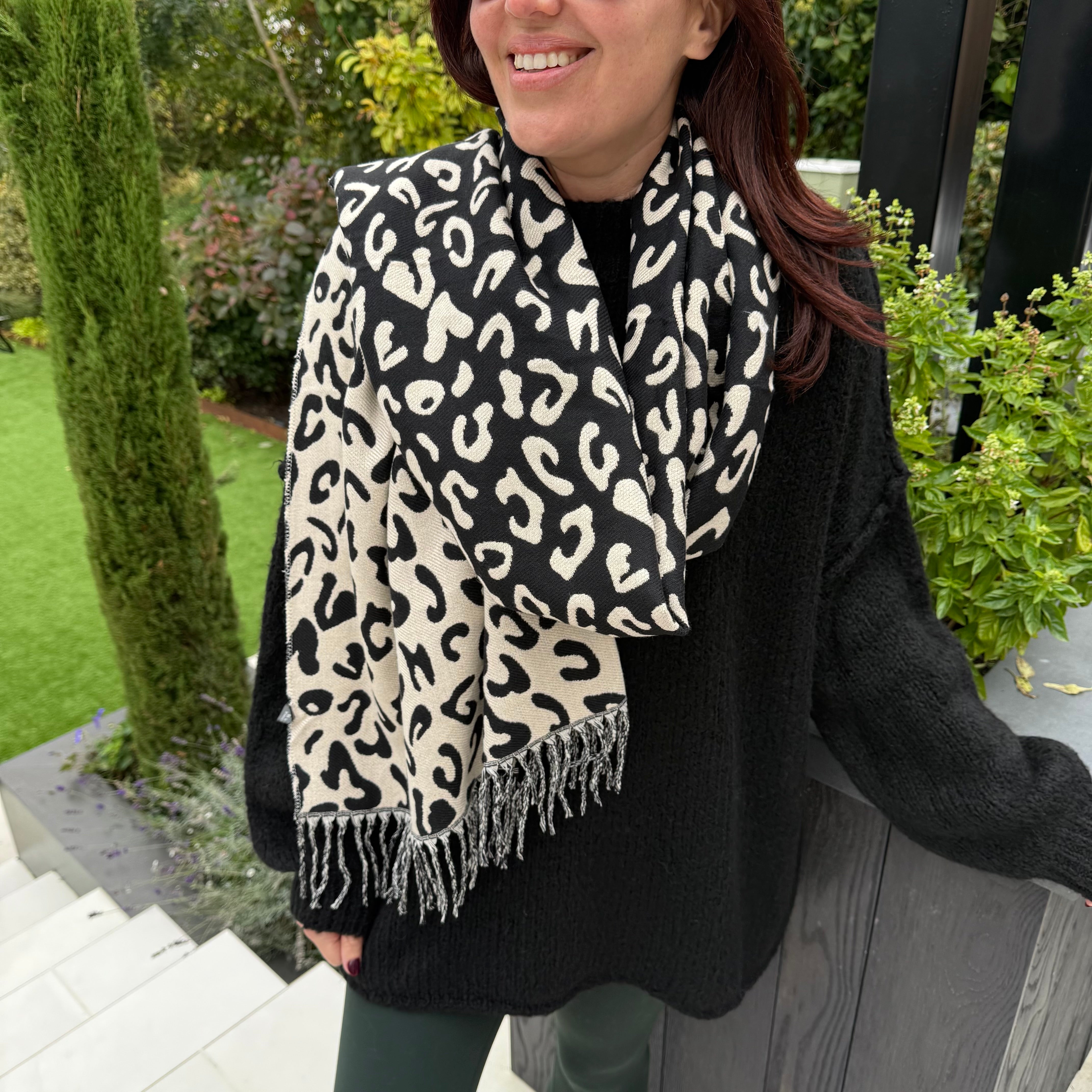 Cheetah print reversible super soft scarf