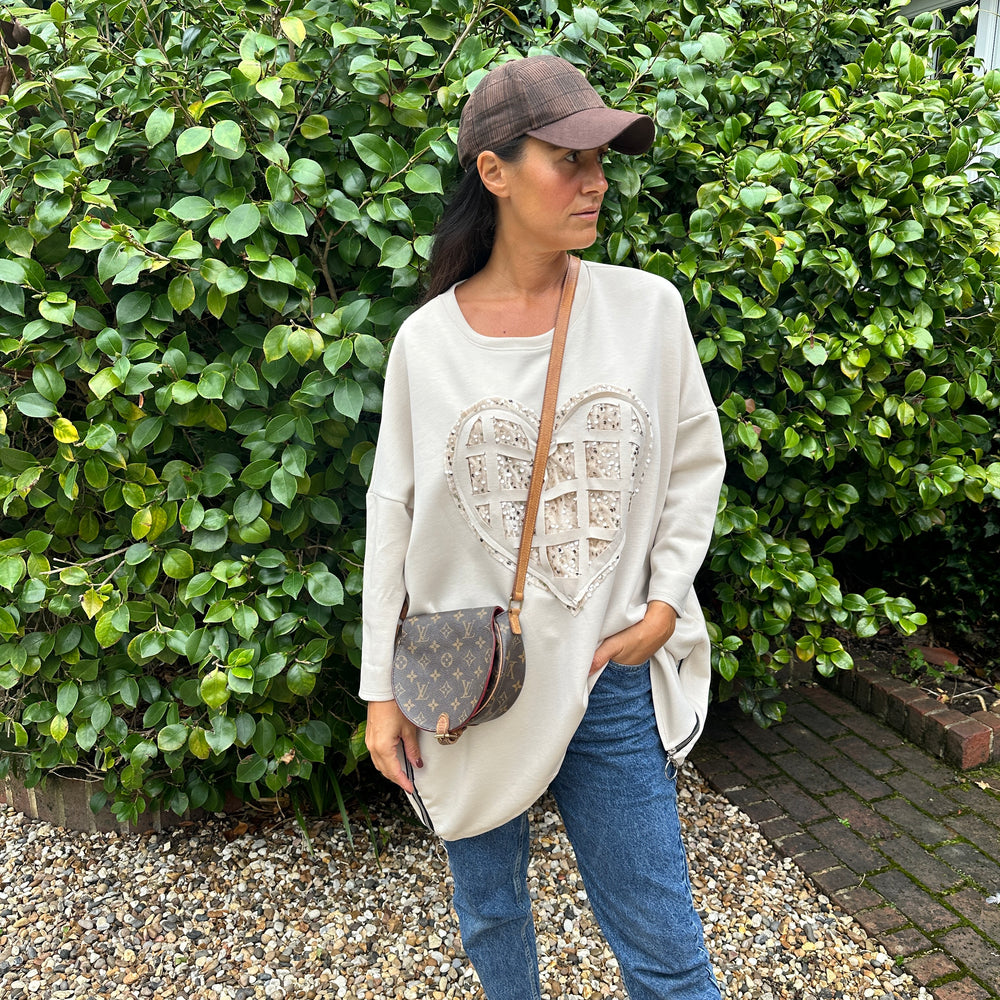 Jax Heart Sweatshirt - Blush Boutique Essex