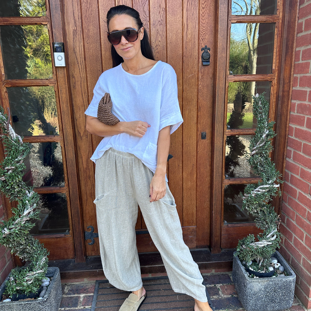 Cherry Linen Top - Blush Boutique Essex