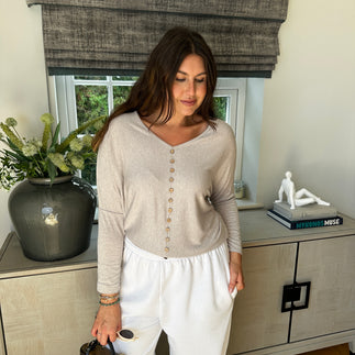 Ash Button Top - Blush Boutique Essex