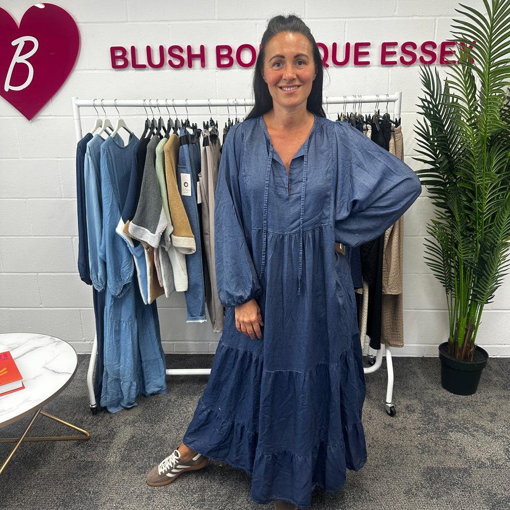 Florence Denim Dress - Blush Boutique Essex