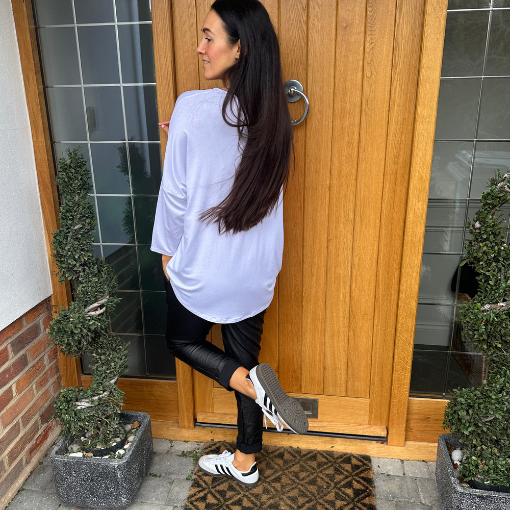 Carli Faux Leather Magic Trousers - Blush Boutique Essex