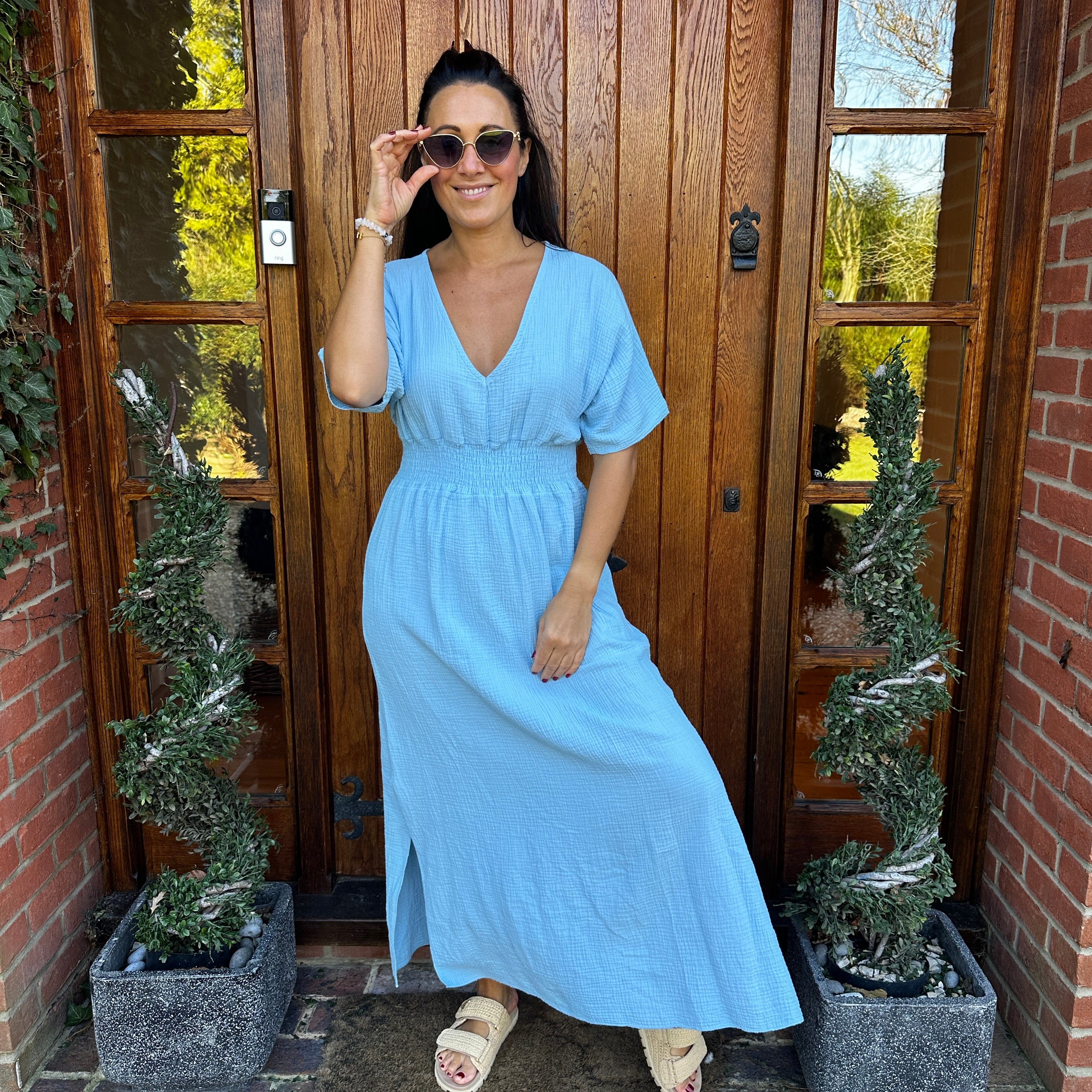 Chloe Cotton Cheesecloth Dress - Blush Boutique Essex