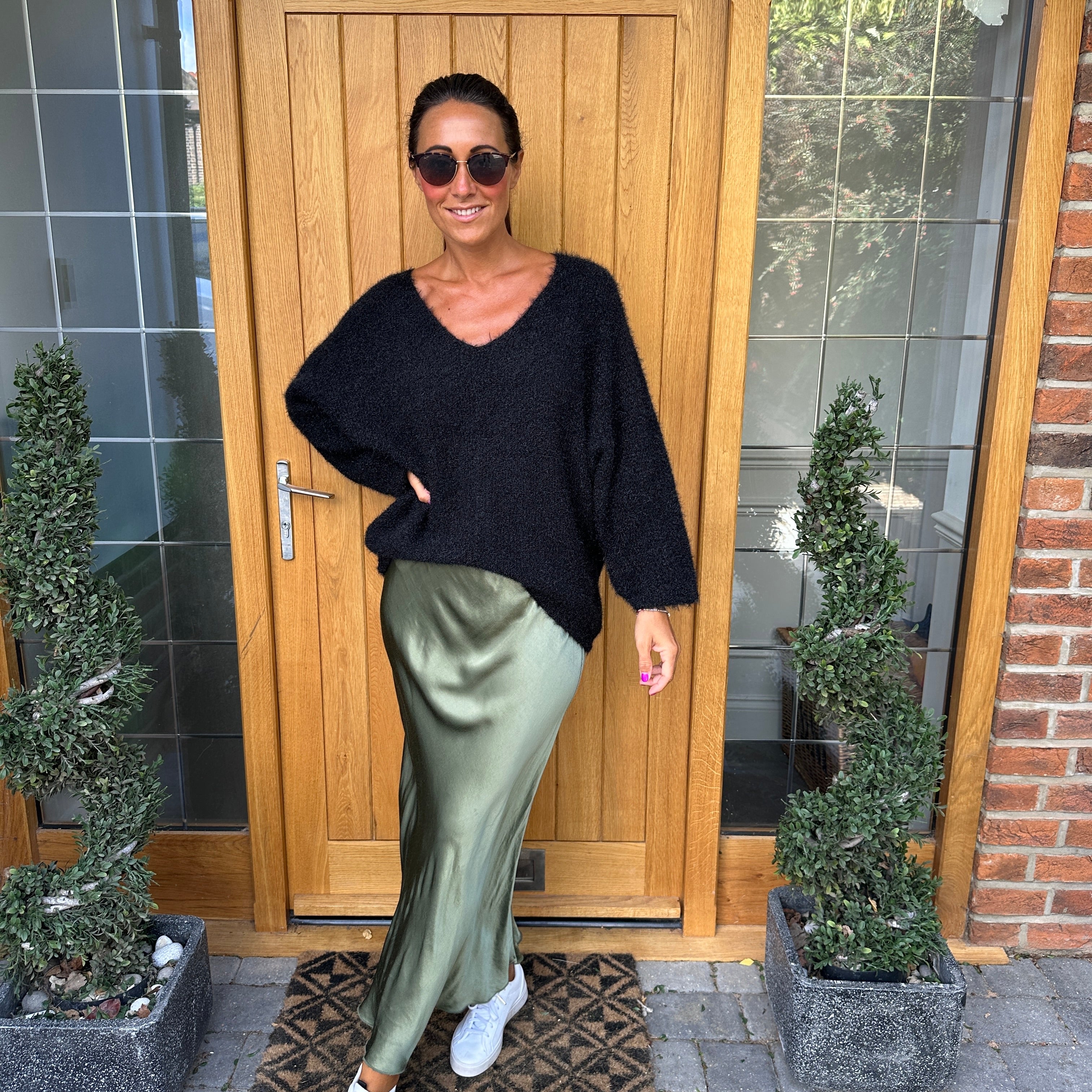 Satin midi skirt - Blush Boutique Essex