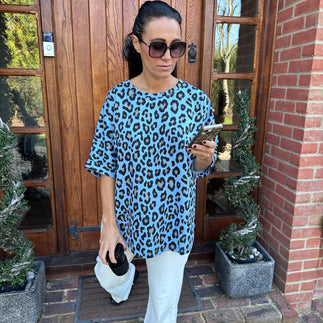 Juno Leopard Scuba Top - Blush Boutique Essex