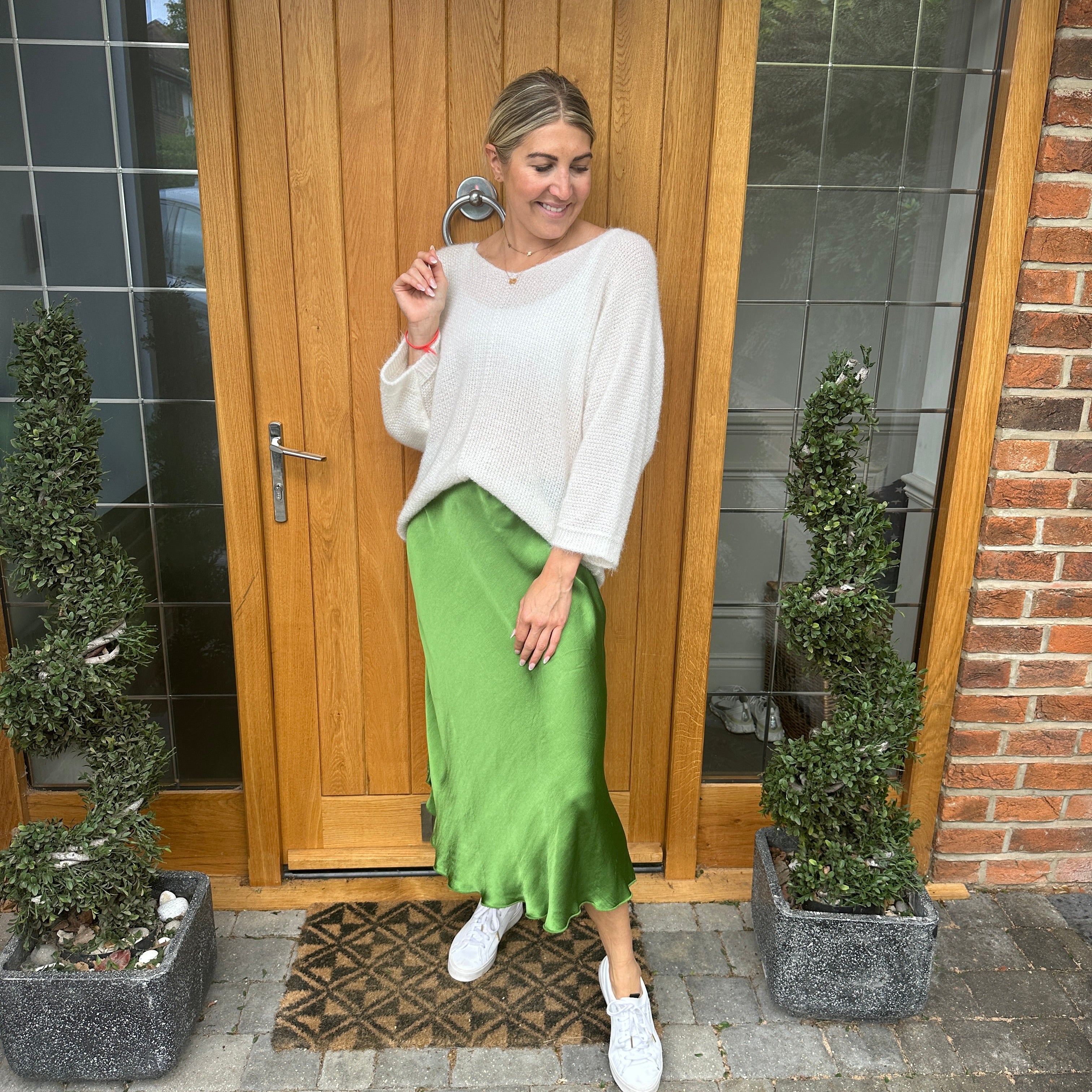 Satin midi skirt - Blush Boutique Essex