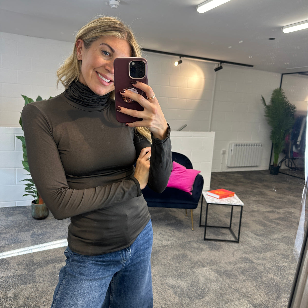 Ruche Roll Neck - Blush Boutique Essex