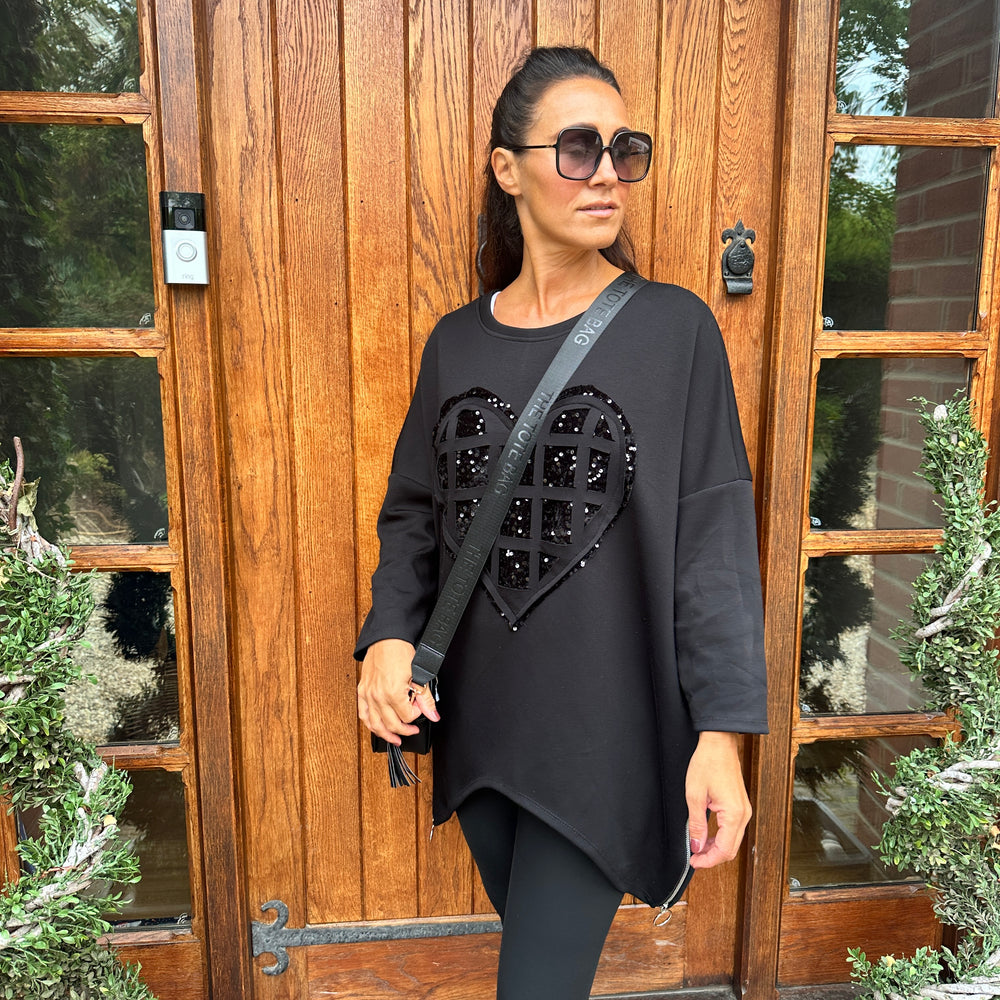 Jax Heart Sweatshirt - Blush Boutique Essex