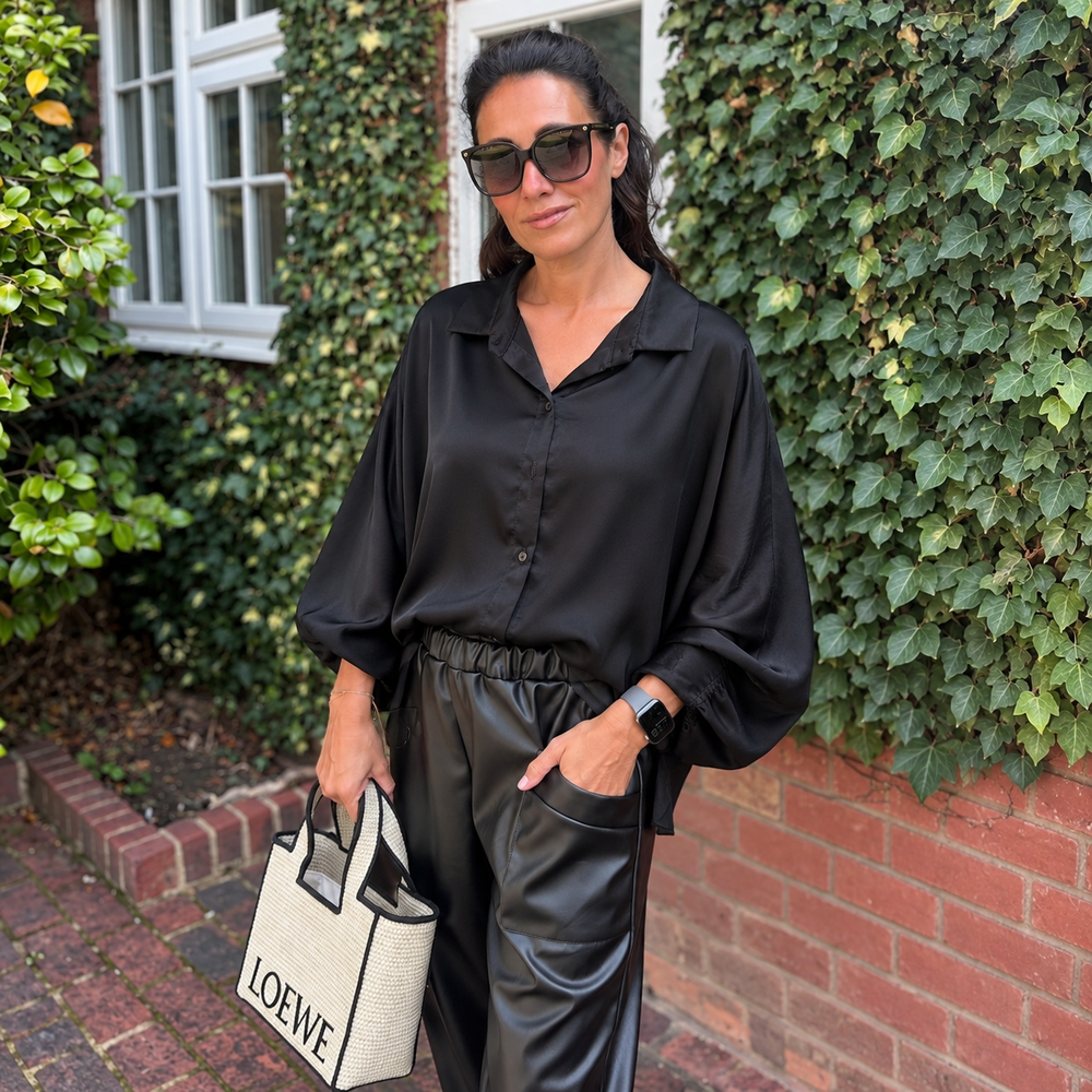 Sisi Satin Shirt - Blush Boutique Essex
