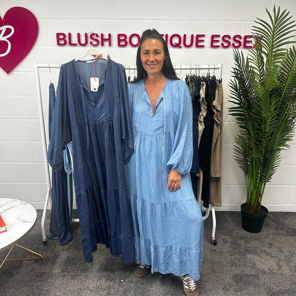 Florence Denim Dress - Blush Boutique Essex