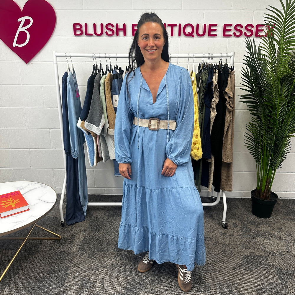 Florence Denim Dress - Blush Boutique Essex