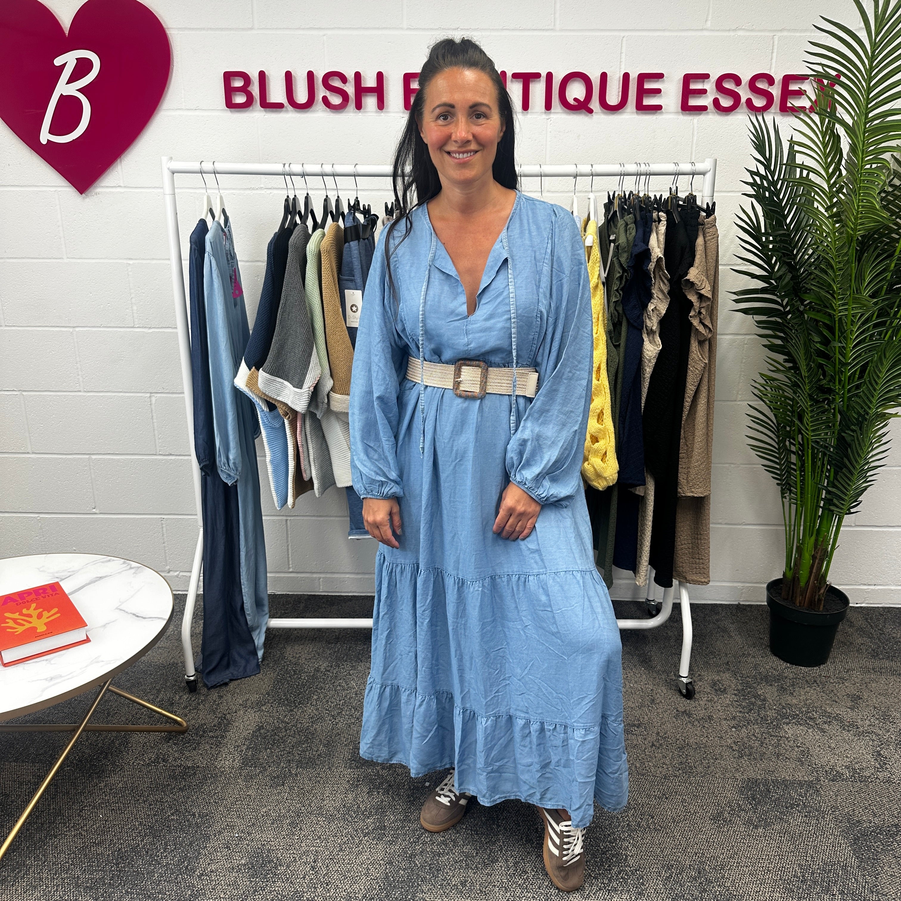 Florence Denim Dress - Blush Boutique Essex