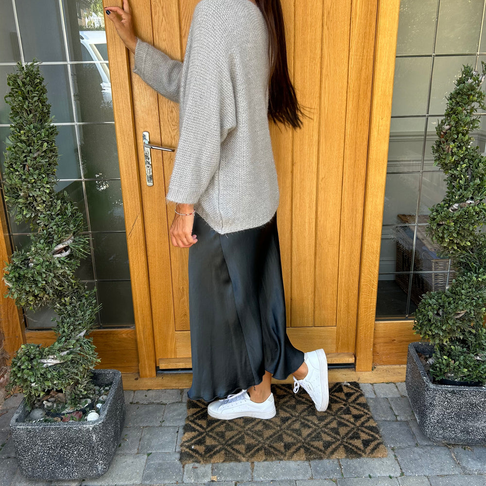 Satin midi skirt - Blush Boutique Essex