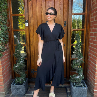 Rachel Ruffle Wrap Dress - Blush Boutique Essex