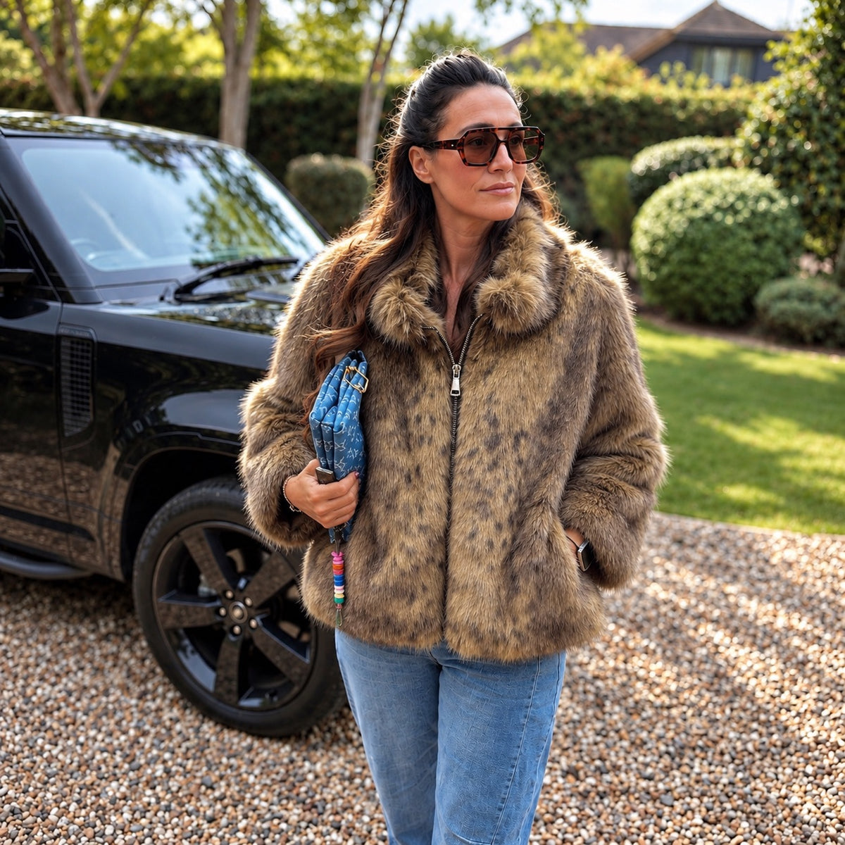 Sadie Faux Fur Jacket - Blush Boutique Essex
