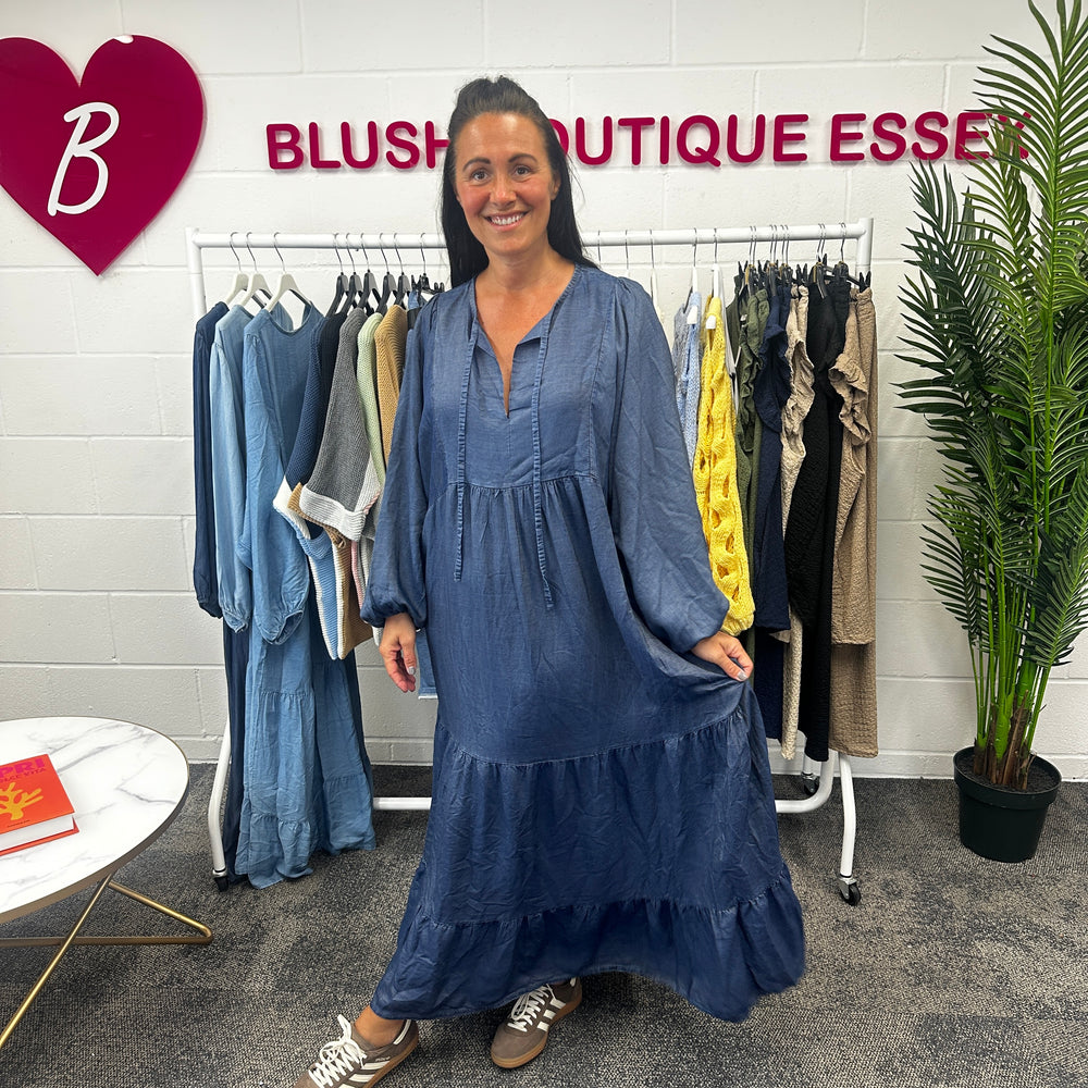 Florence Denim Dress - Blush Boutique Essex