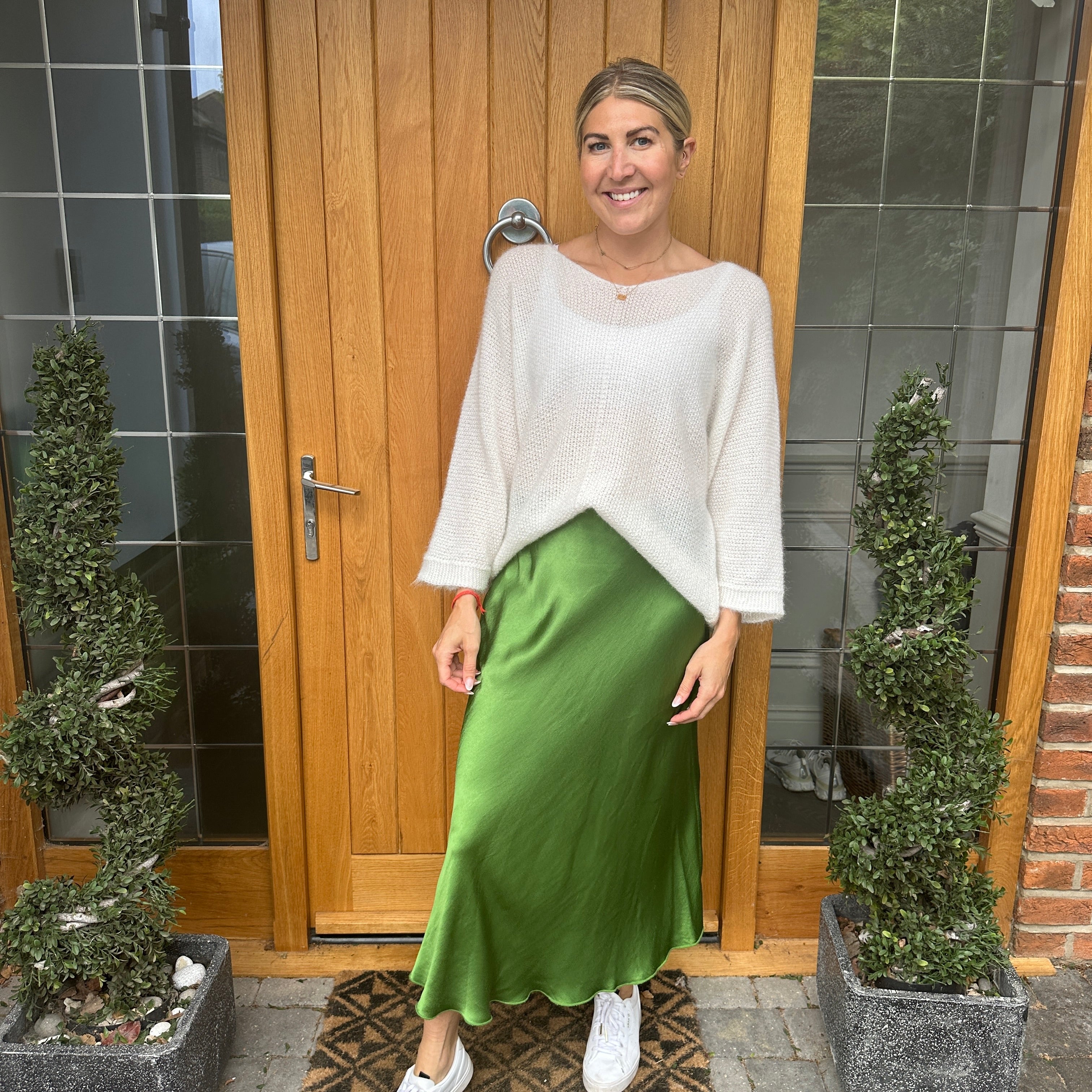 Satin midi skirt - Blush Boutique Essex