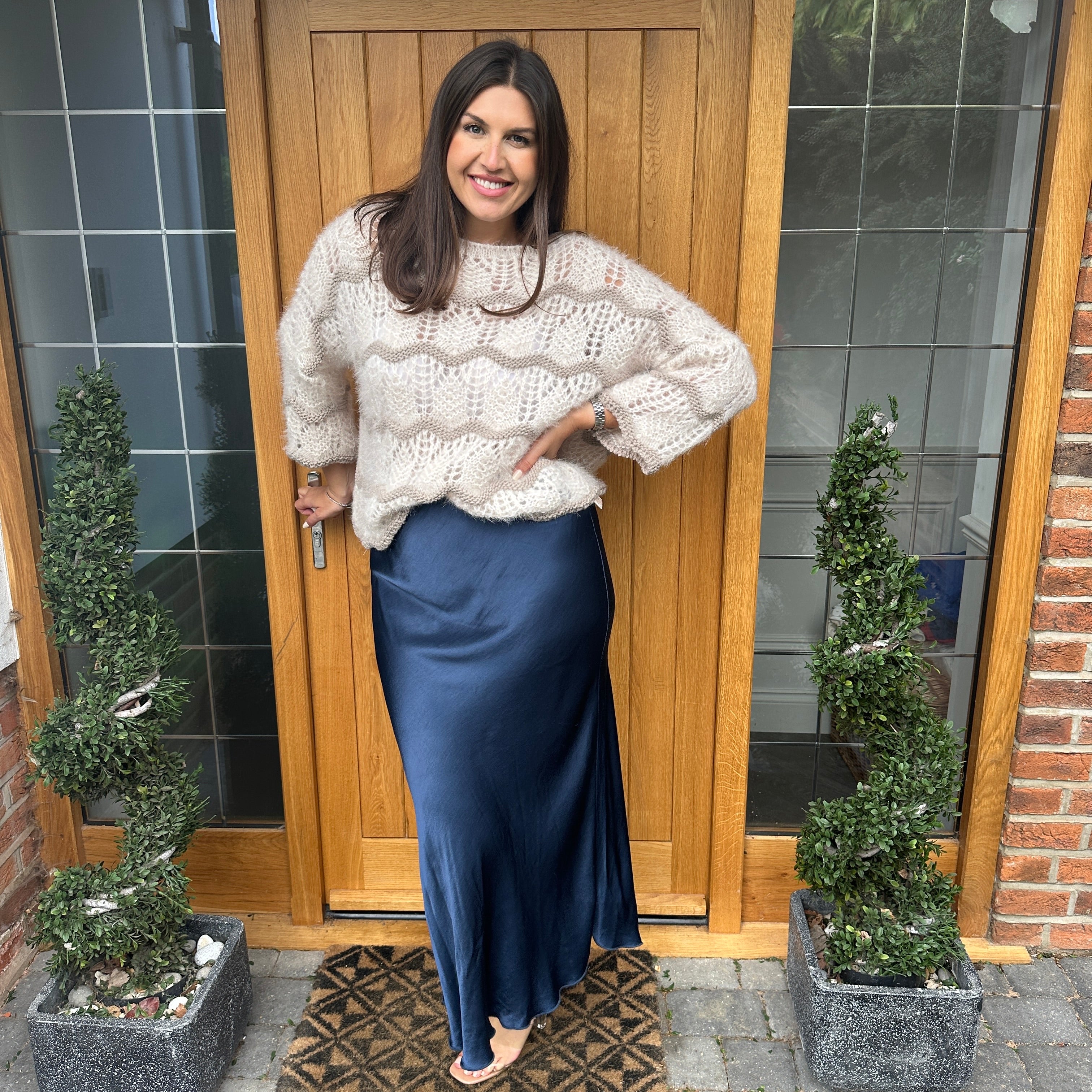 Satin midi skirt - Blush Boutique Essex