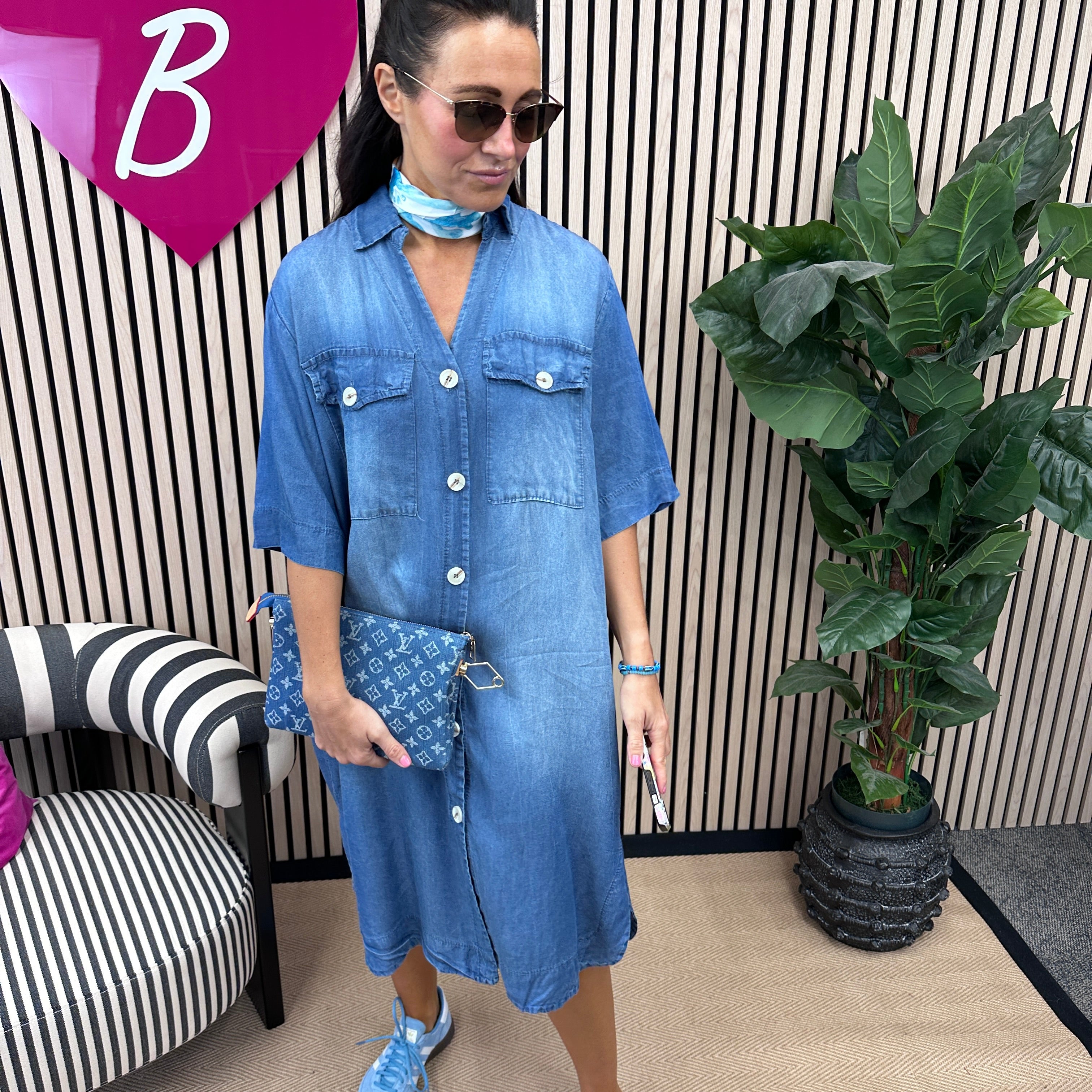Charlotte Denim Dress - Blush Boutique Essex