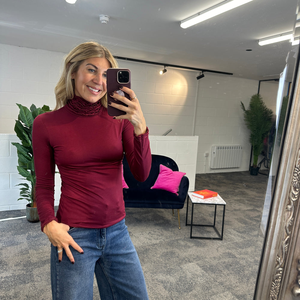 Ruche Roll Neck - Blush Boutique Essex