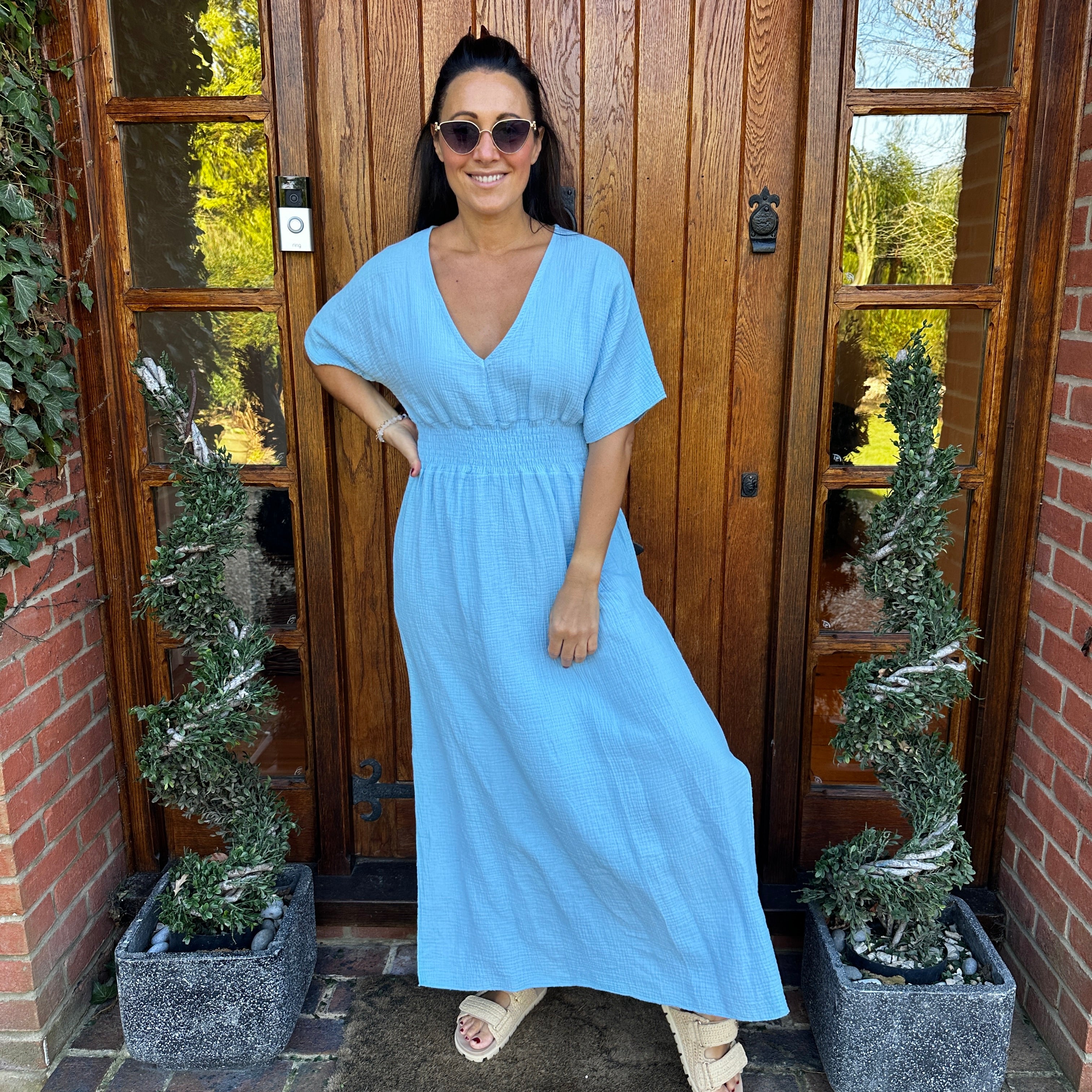 Chloe Cotton Cheesecloth Dress - Blush Boutique Essex