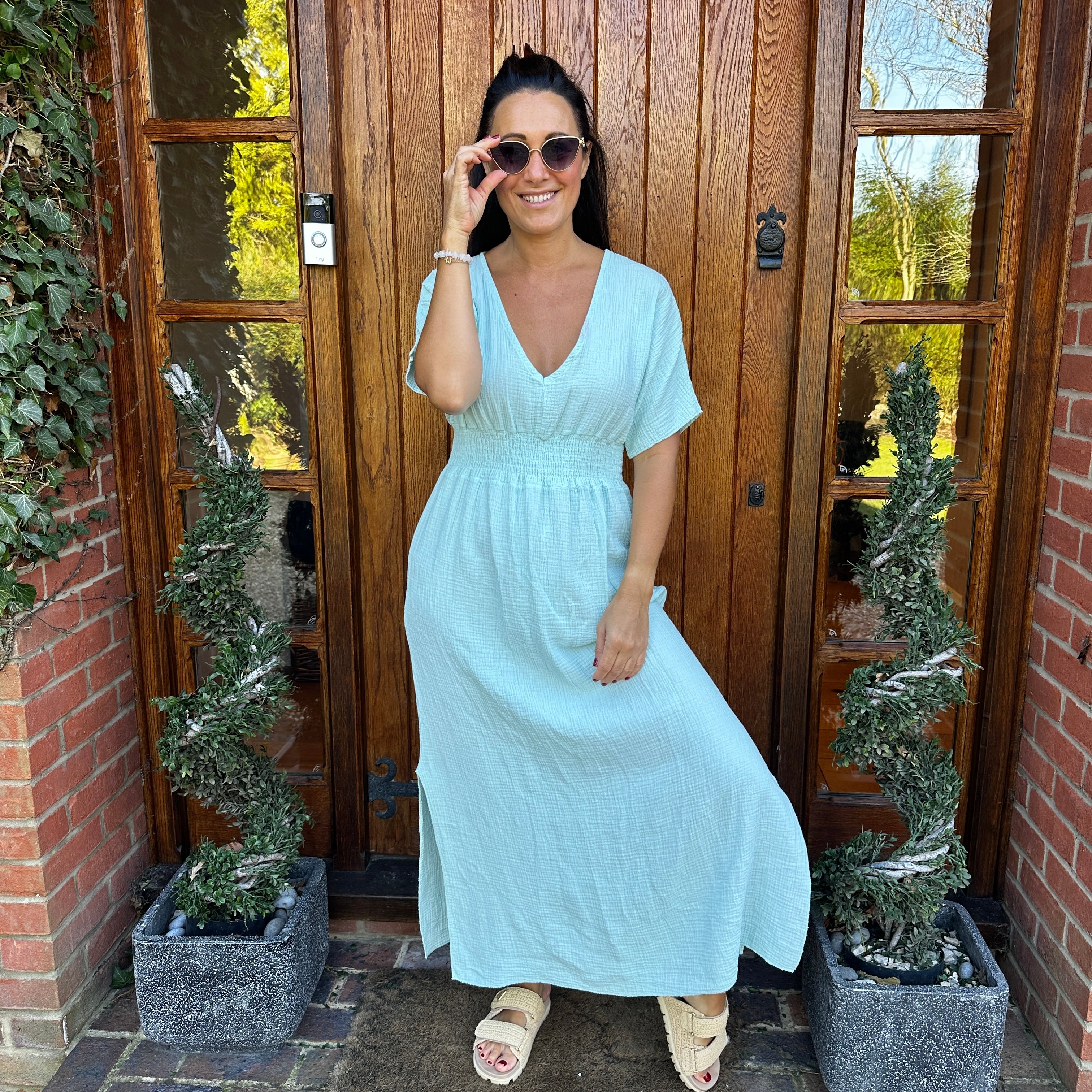 Chloe Cotton Cheesecloth Dress - Blush Boutique Essex