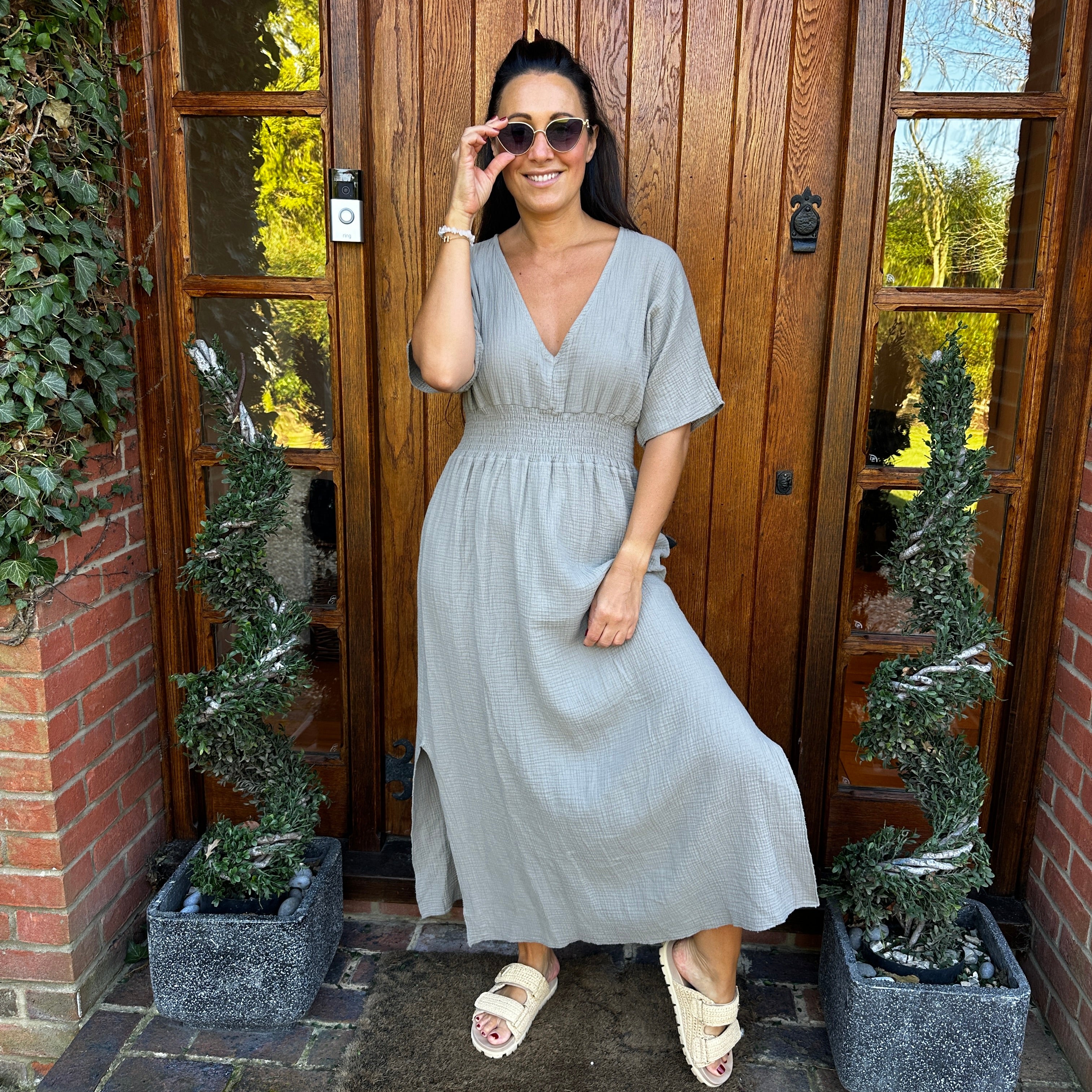 Chloe Cotton Cheesecloth Dress - Blush Boutique Essex