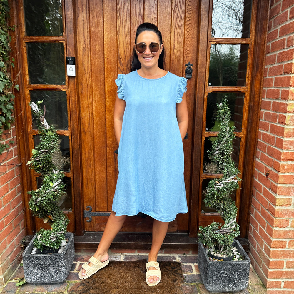 Dulce Denim Dress - Blush Boutique Essex