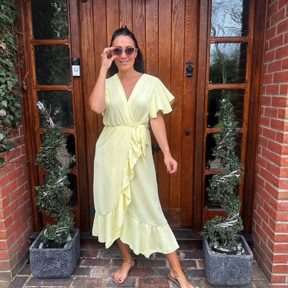 Rachel Ruffle Wrap Dress - Blush Boutique Essex