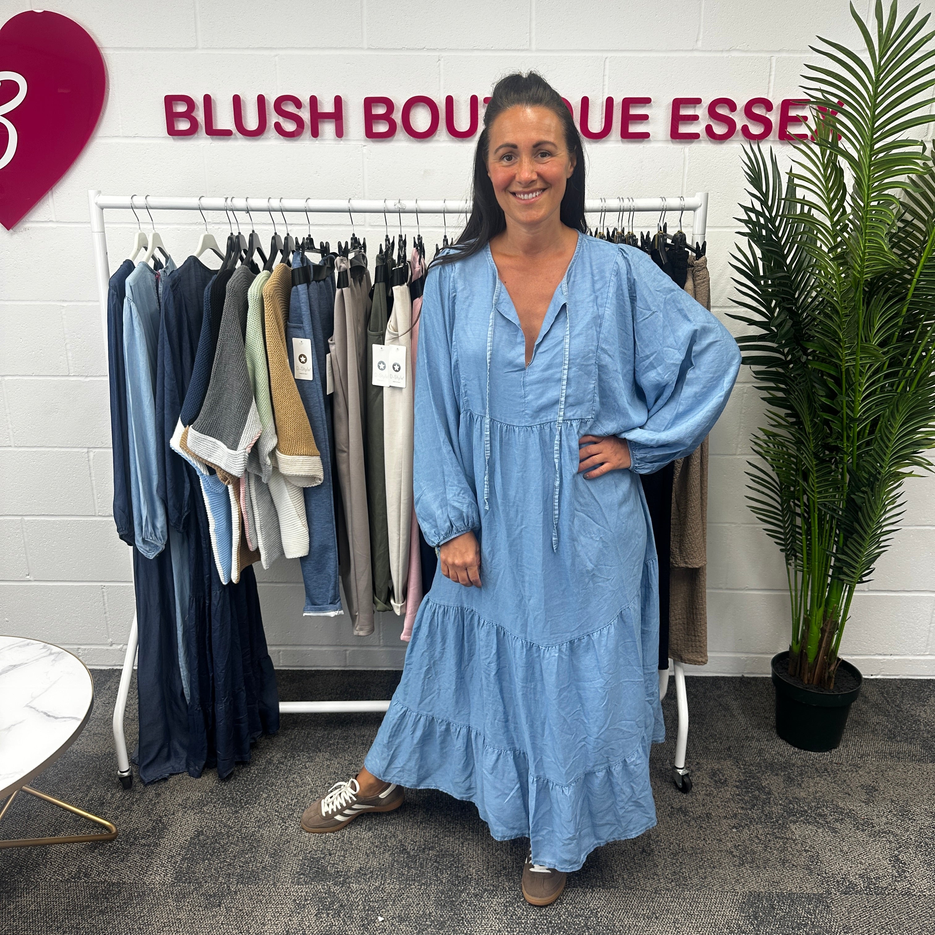 Florence Denim Dress - Blush Boutique Essex