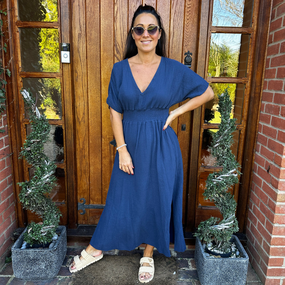 Chloe Cotton Cheesecloth Dress - Blush Boutique Essex