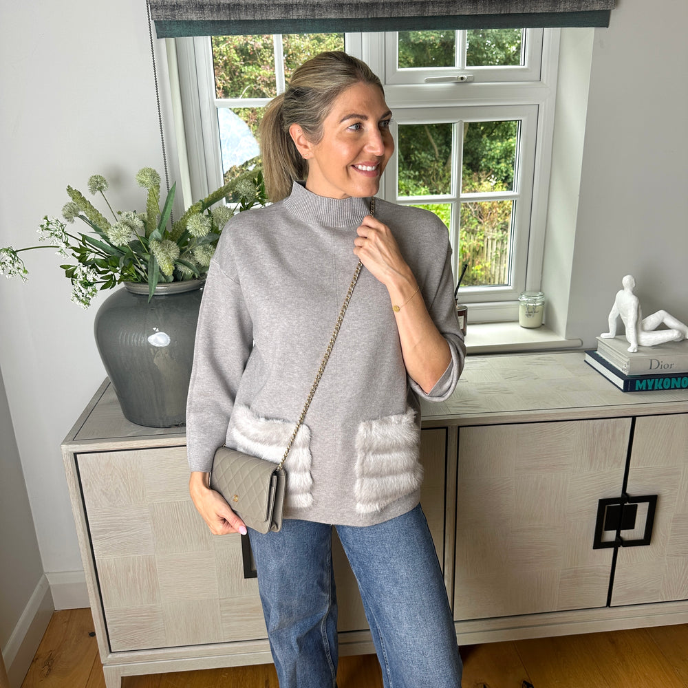 Alma Fur Knit - Blush Boutique Essex