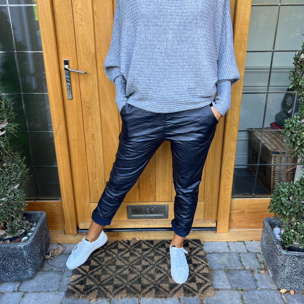 Carli Faux Leather Magic Trousers - Blush Boutique Essex