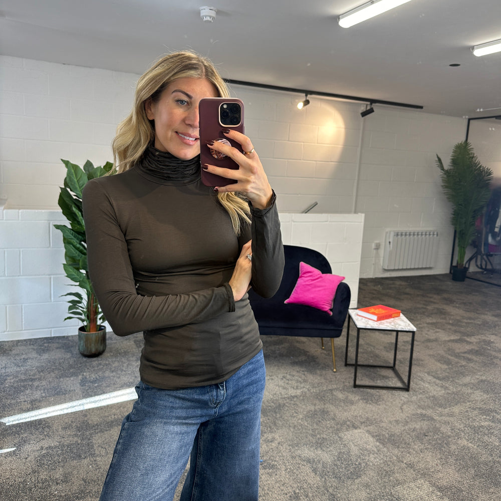 Ruche Roll Neck - Blush Boutique Essex