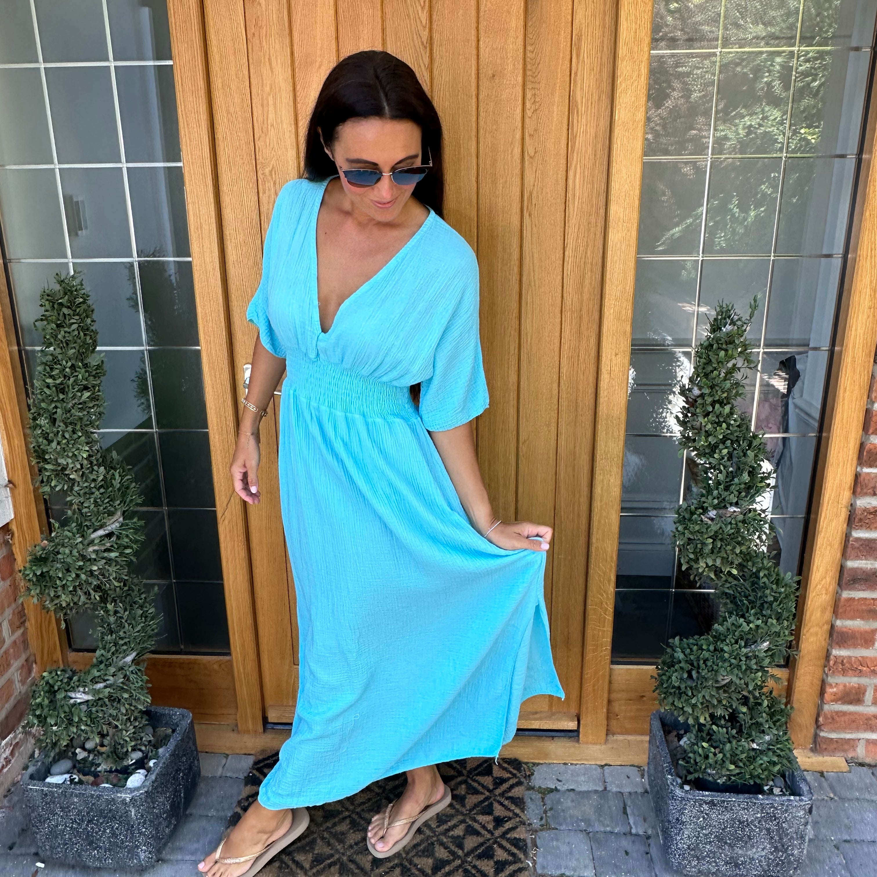 Chloe Cotton Cheesecloth Dress - Blush Boutique Essex