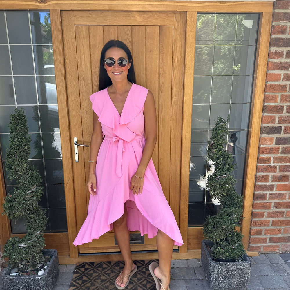 Bliss Ruffle Wrap Dress - Blush Boutique Essex