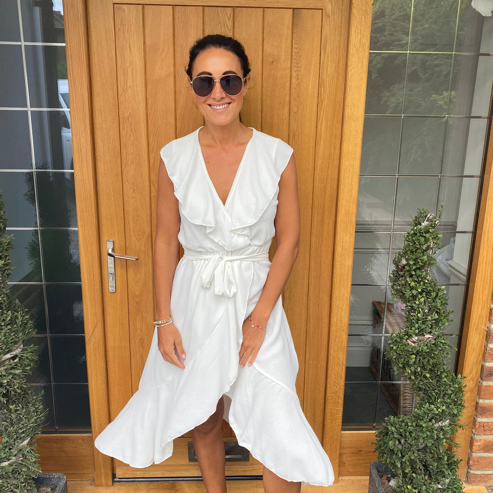 Bliss Ruffle Wrap Dress - Blush Boutique Essex