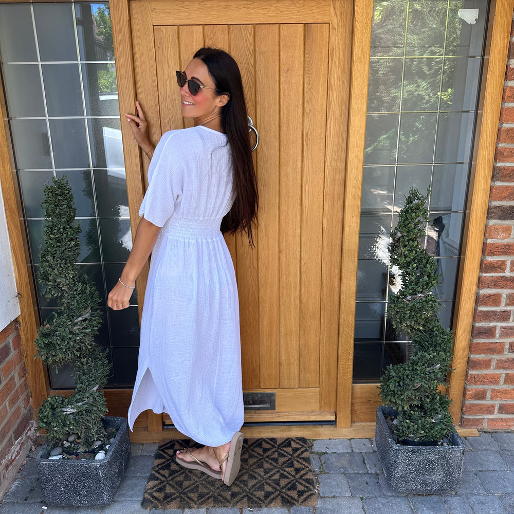 Chloe Cotton Cheesecloth Dress - Blush Boutique Essex
