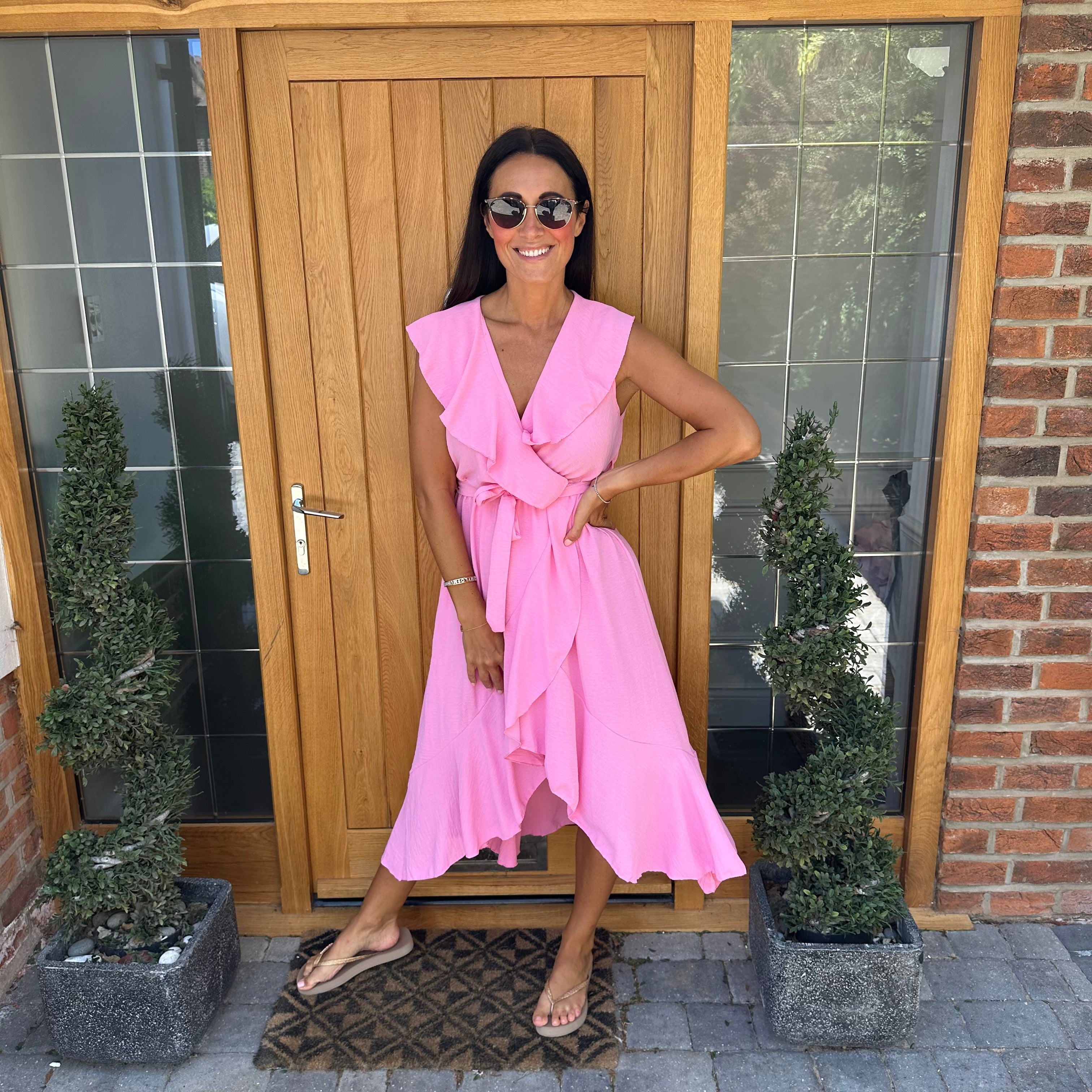 Bliss Ruffle Wrap Dress - Blush Boutique Essex