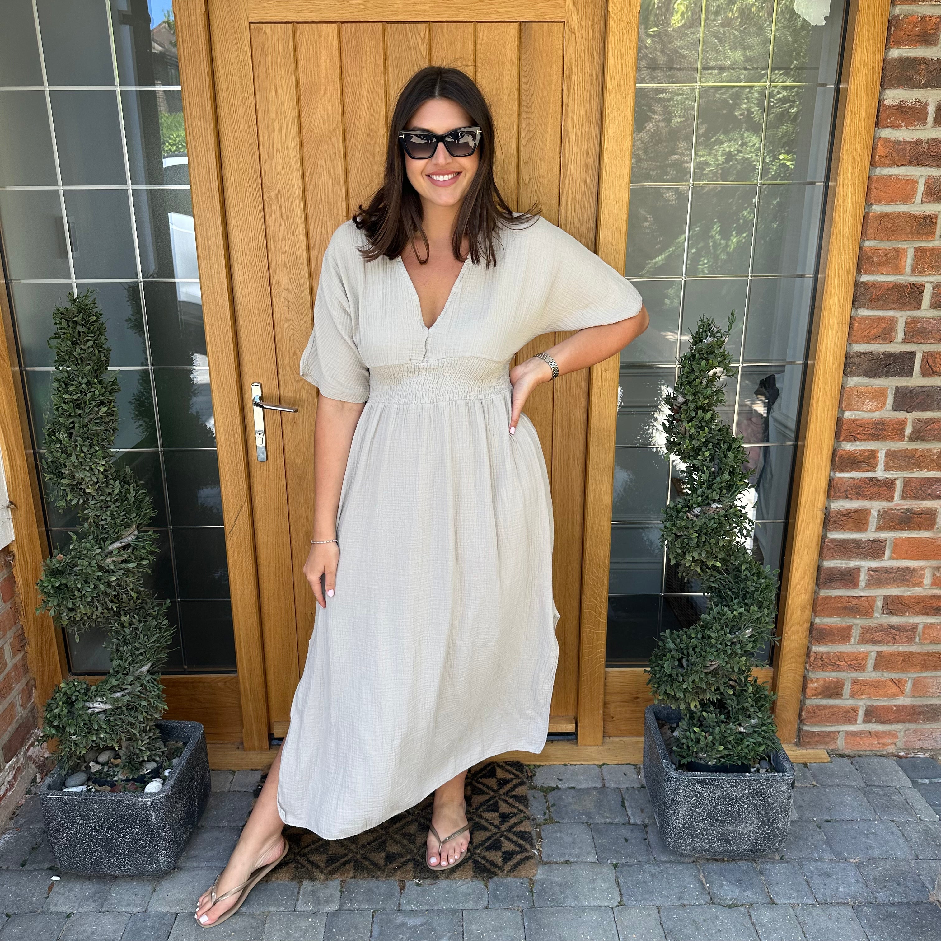 Chloe Cotton Cheesecloth Dress - Blush Boutique Essex