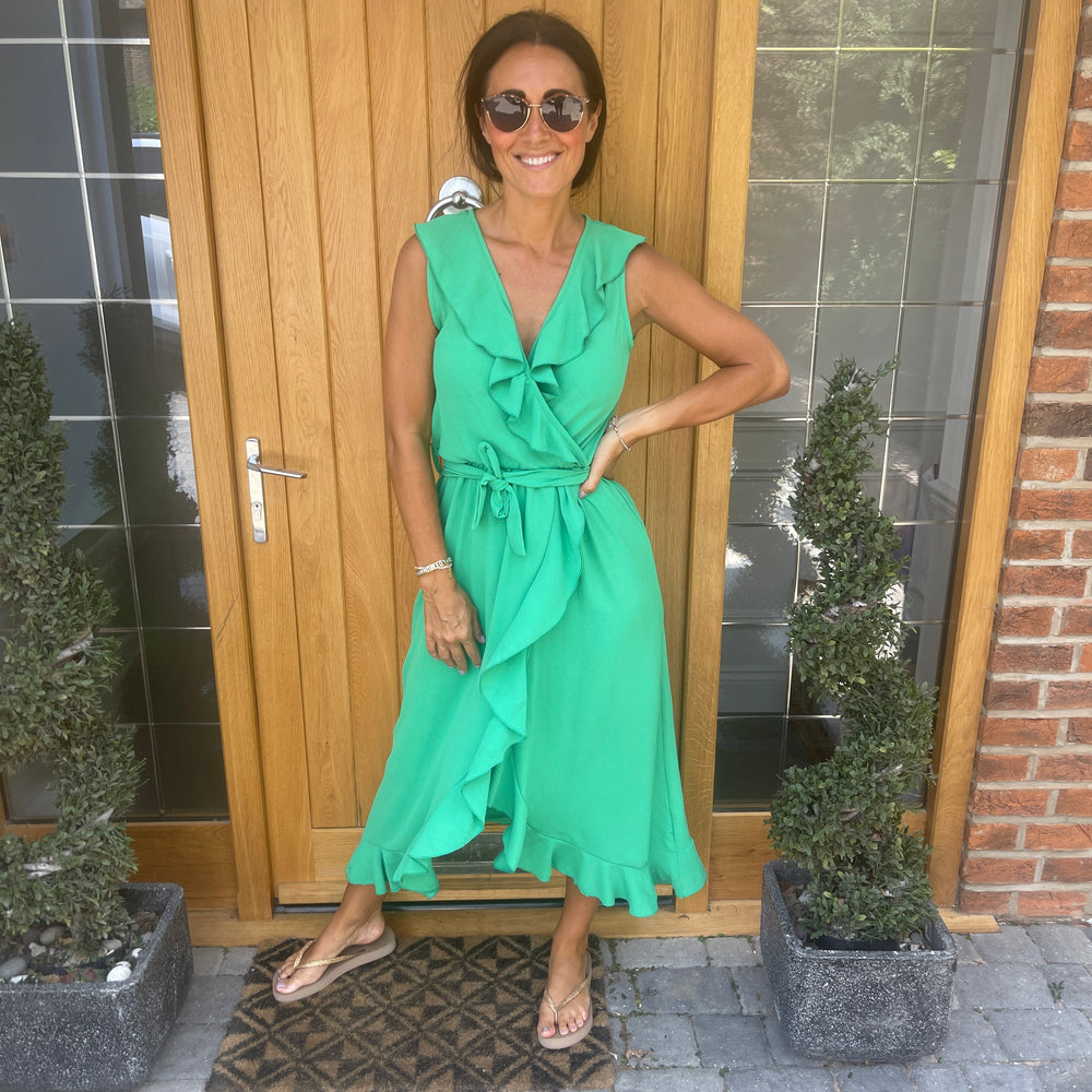 Bliss Ruffle Wrap Dress - Blush Boutique Essex