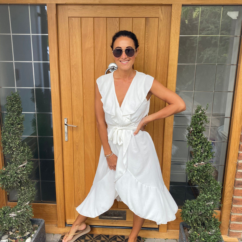 Bliss Ruffle Wrap Dress - Blush Boutique Essex