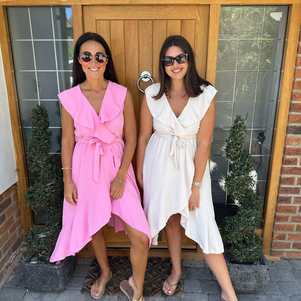 Bliss Ruffle Wrap Dress - Blush Boutique Essex