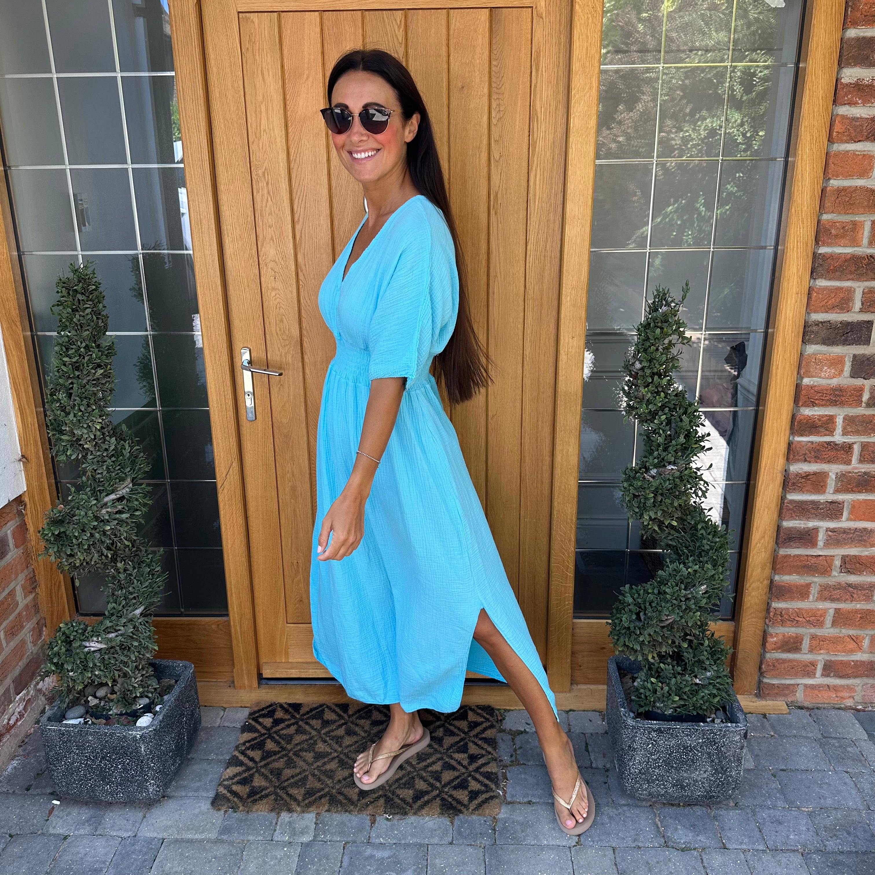 Chloe Cotton Cheesecloth Dress - Blush Boutique Essex